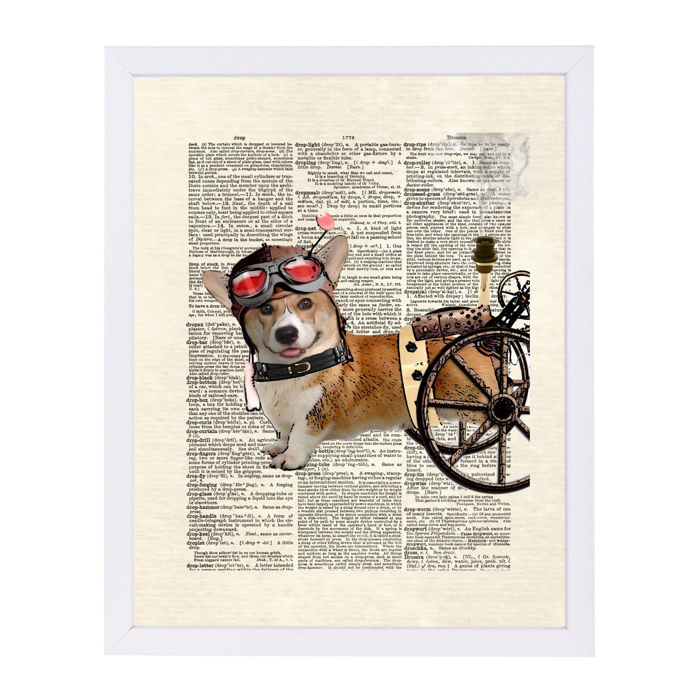 steam corgi by Matt Dinniman Framed Print - Americanflat