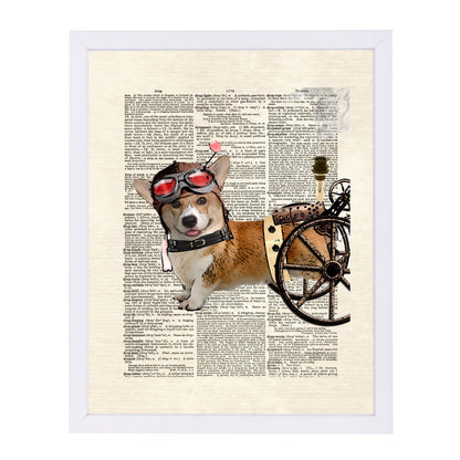 steam corgi by Matt Dinniman Framed Print - Americanflat