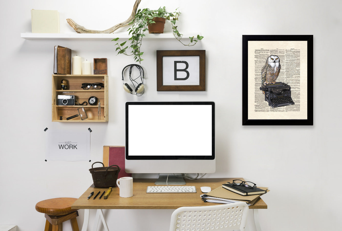 Typewriter Owl by Matt Dinniman Framed Print - Americanflat