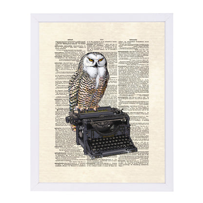 Typewriter Owl by Matt Dinniman Framed Print - Americanflat