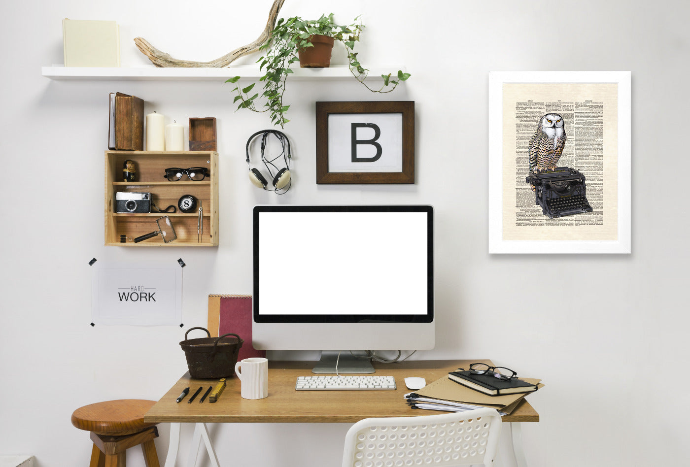 Typewriter Owl by Matt Dinniman Framed Print - Americanflat