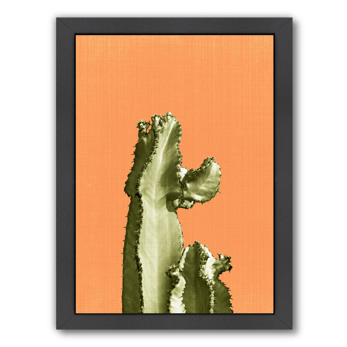 Cactus On Orange by LILA + LOLA Black Framed Print - Americanflat