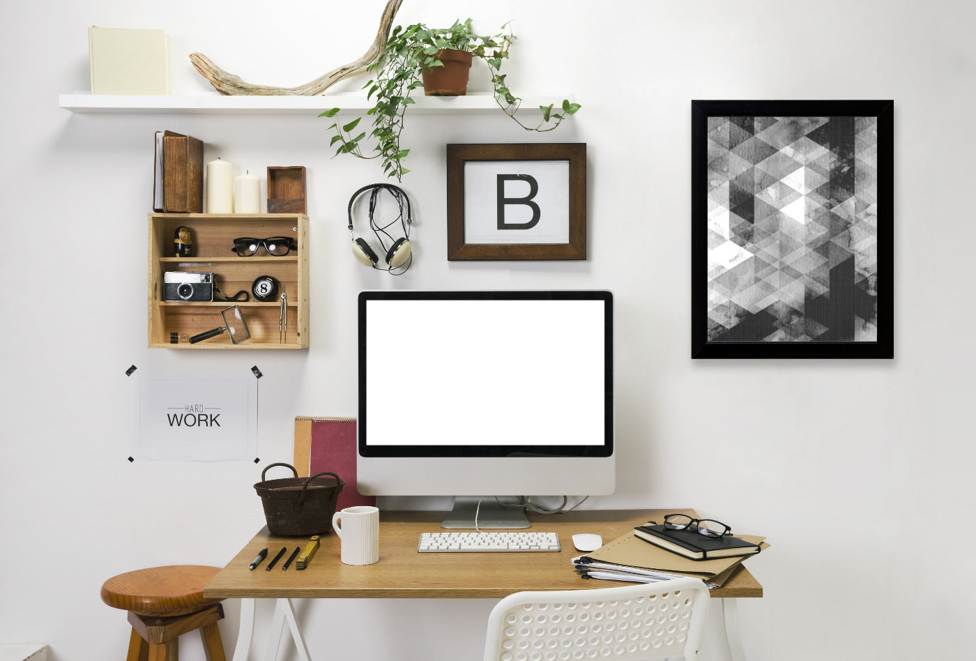 Geometric Grey by LILA + LOLA Framed Print - Americanflat