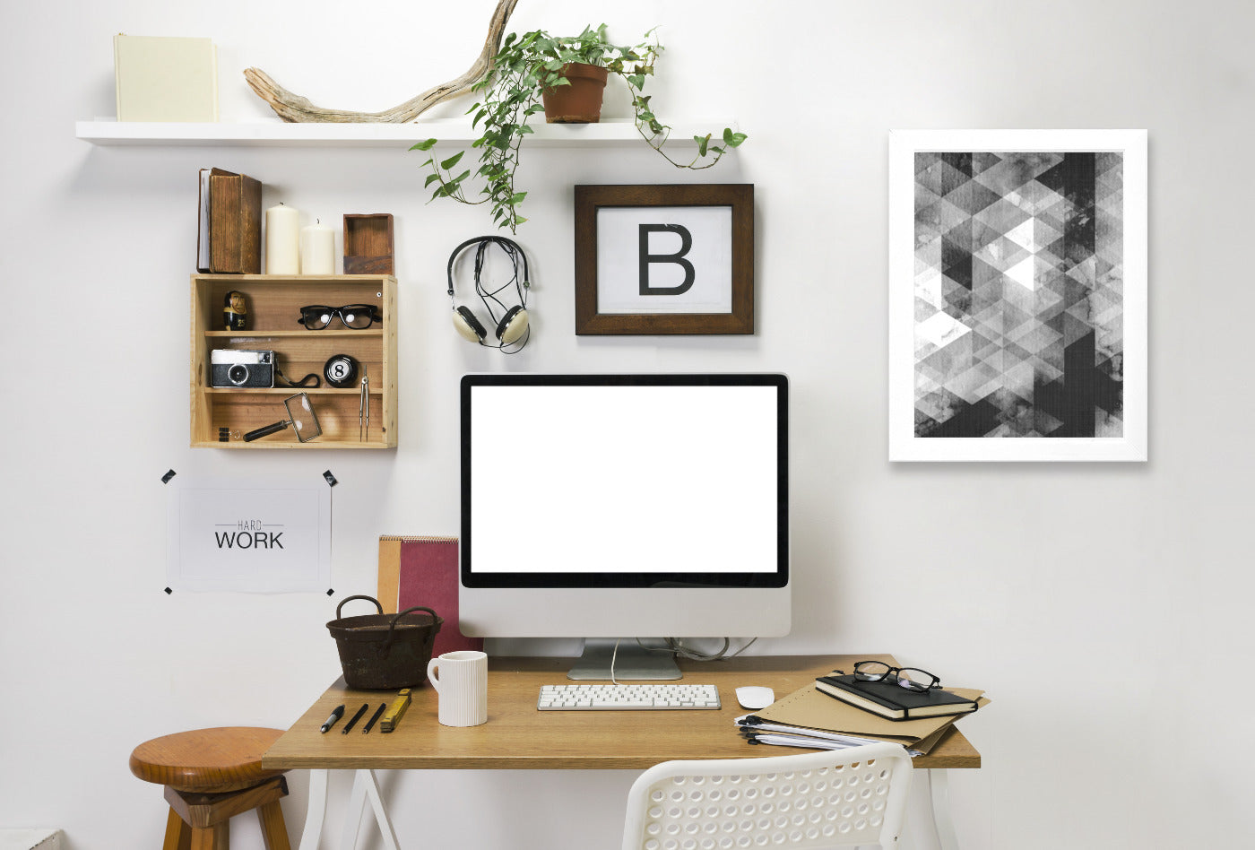 Geometric Grey by LILA + LOLA Framed Print - Americanflat