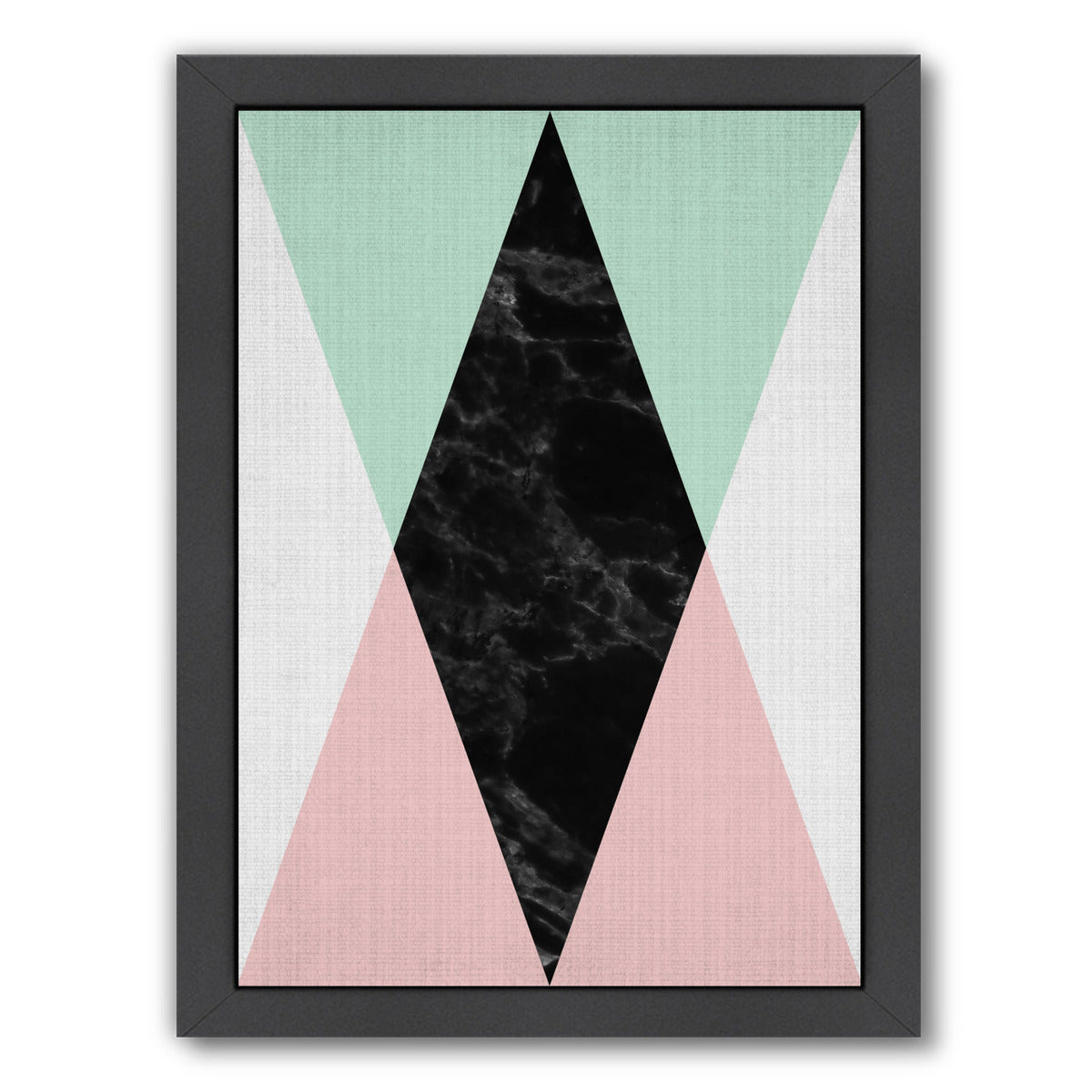 Geometric Pink Mint by LILA + LOLA Black Framed Print - Americanflat
