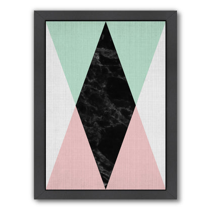 Geometric Pink Mint by LILA + LOLA Black Framed Print - Americanflat