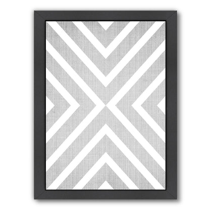 Geometric White Grey by LILA + LOLA Black Framed Print - Americanflat