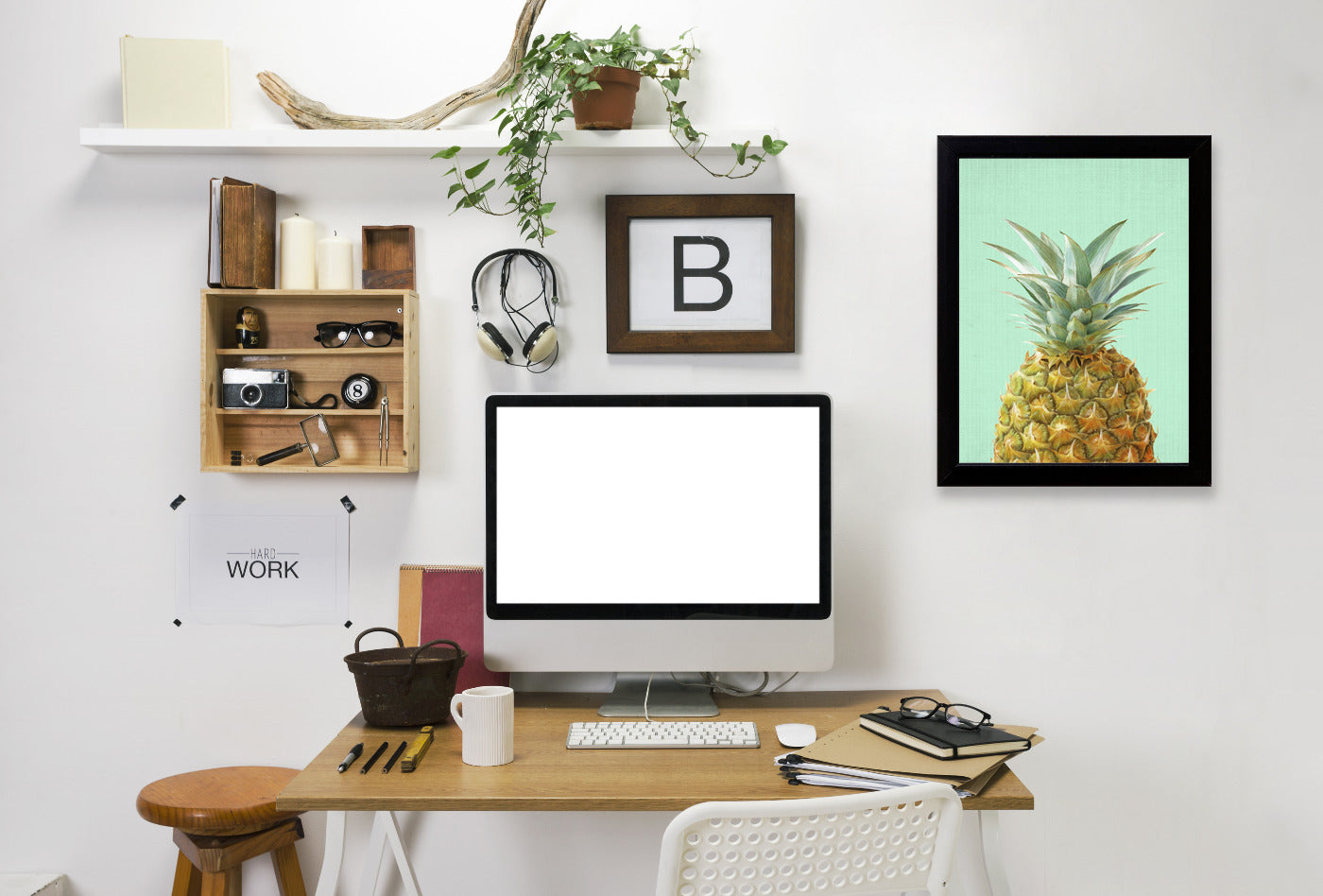Peek A Boo Pineapple by LILA + LOLA Black Framed Print - Americanflat