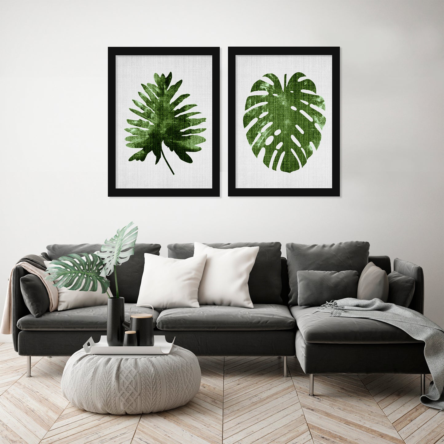 Tropical Leaf by LILA + LOLA - 2 Piece Framed Print Set - Americanflat