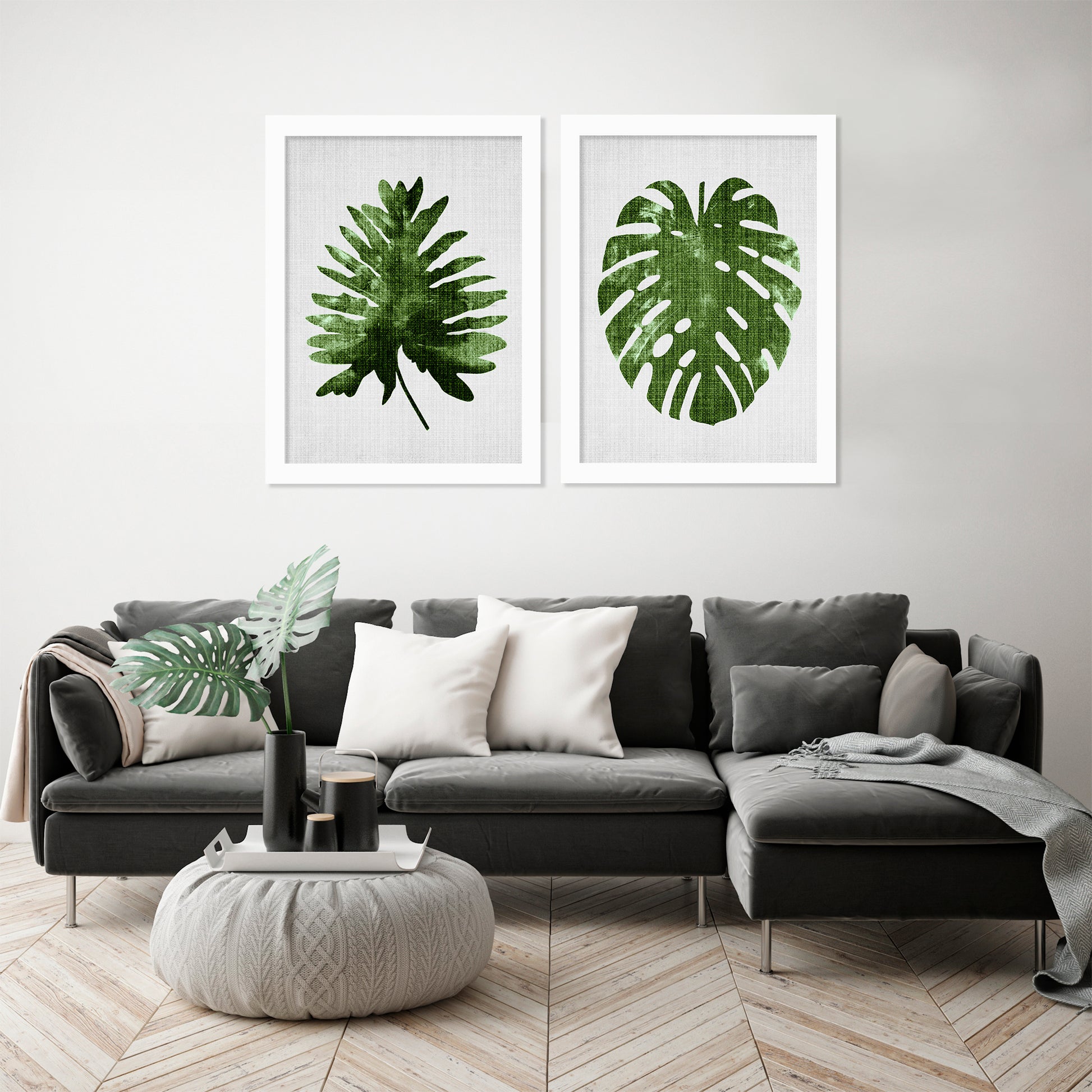 Tropical Leaf by LILA + LOLA - 2 Piece Framed Print Set - Americanflat