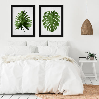 Tropical Leaf by LILA + LOLA - 2 Piece Framed Print Set - Americanflat