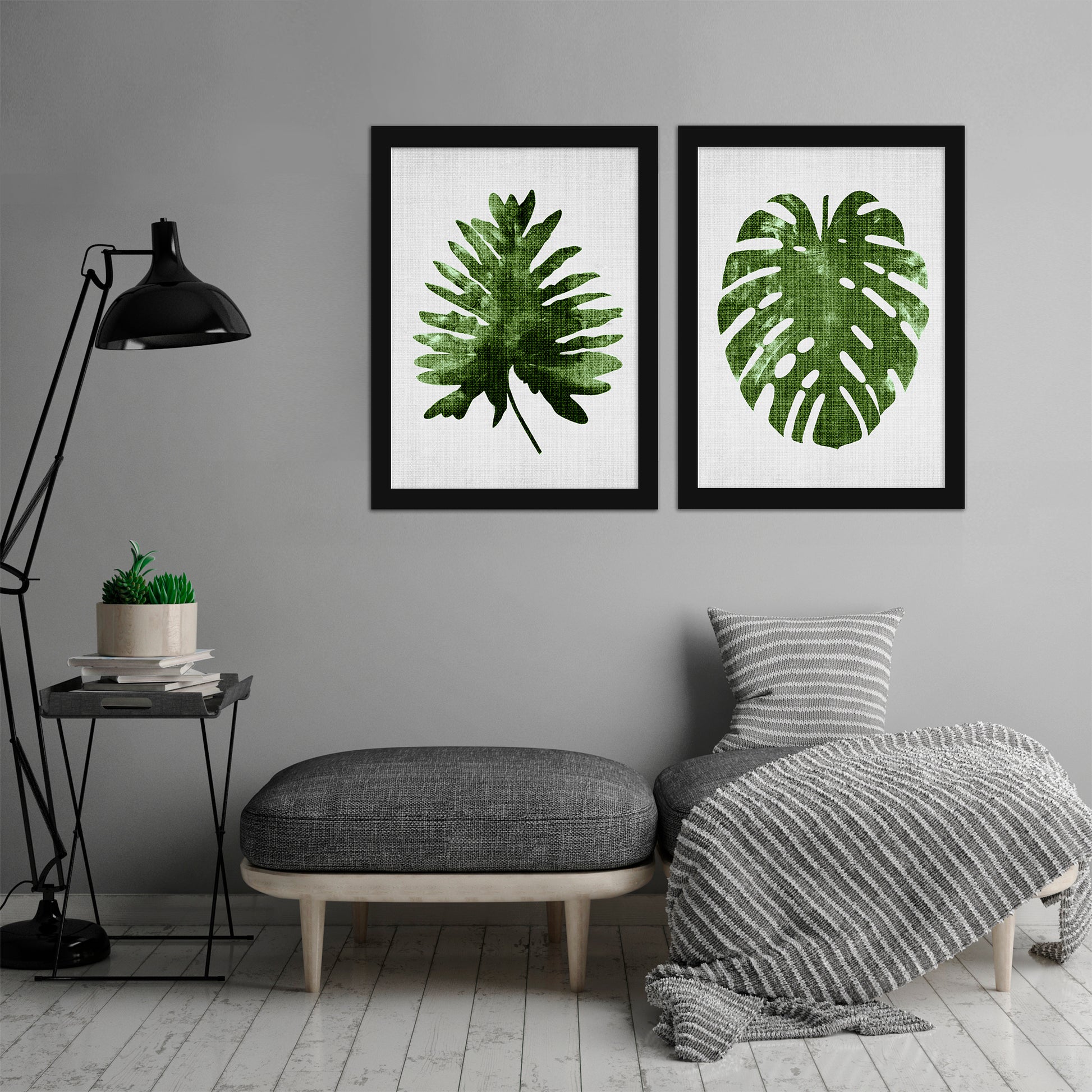Tropical Leaf by LILA + LOLA - 2 Piece Framed Print Set - Americanflat