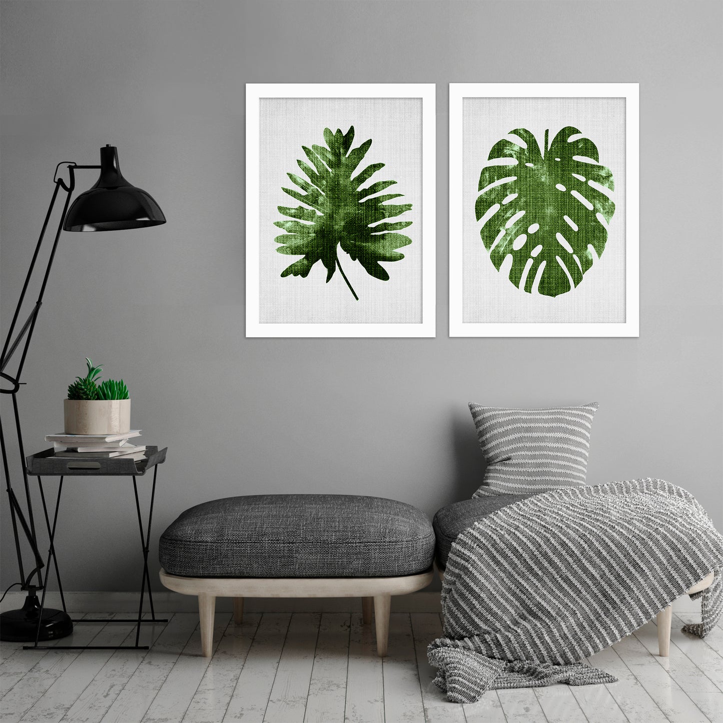 Tropical Leaf by LILA + LOLA - 2 Piece Framed Print Set - Americanflat