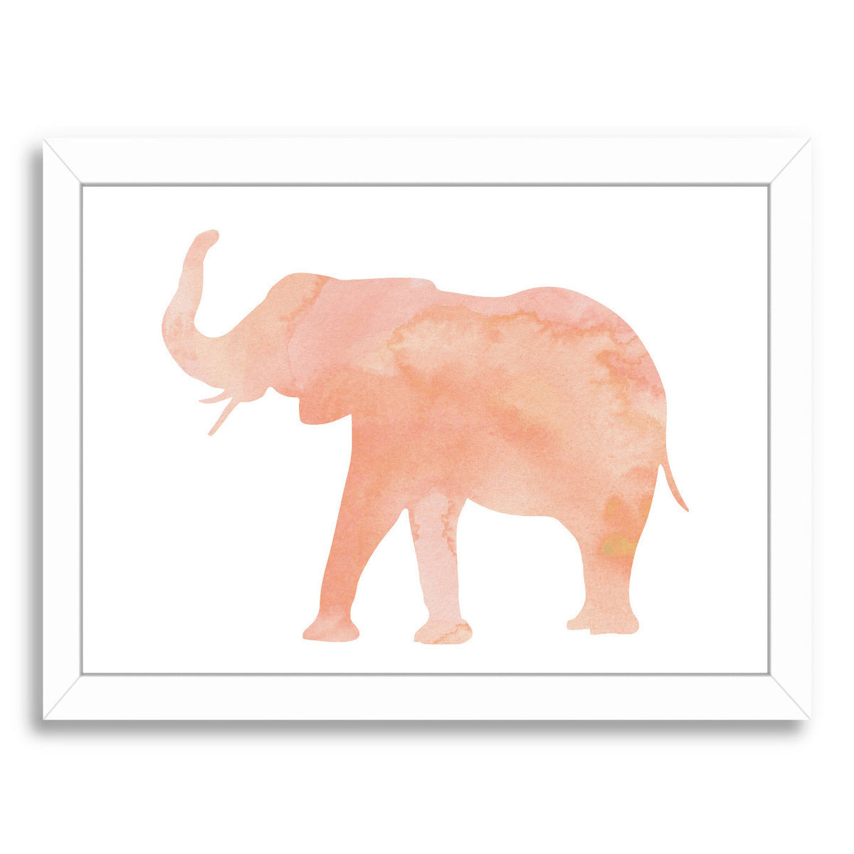 Coral Elephant by Peach & Gold Framed Print - Americanflat