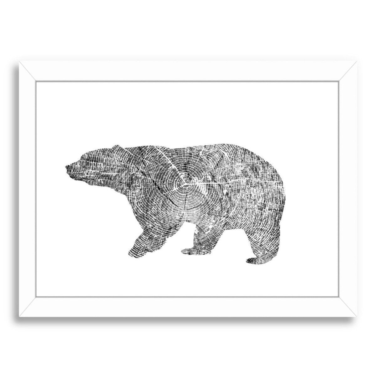 Bear by Peach & Gold Framed Print - Americanflat