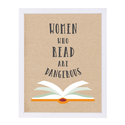 Women Who Read Are Dangerous by Peach & Gold Framed Print - Americanflat
