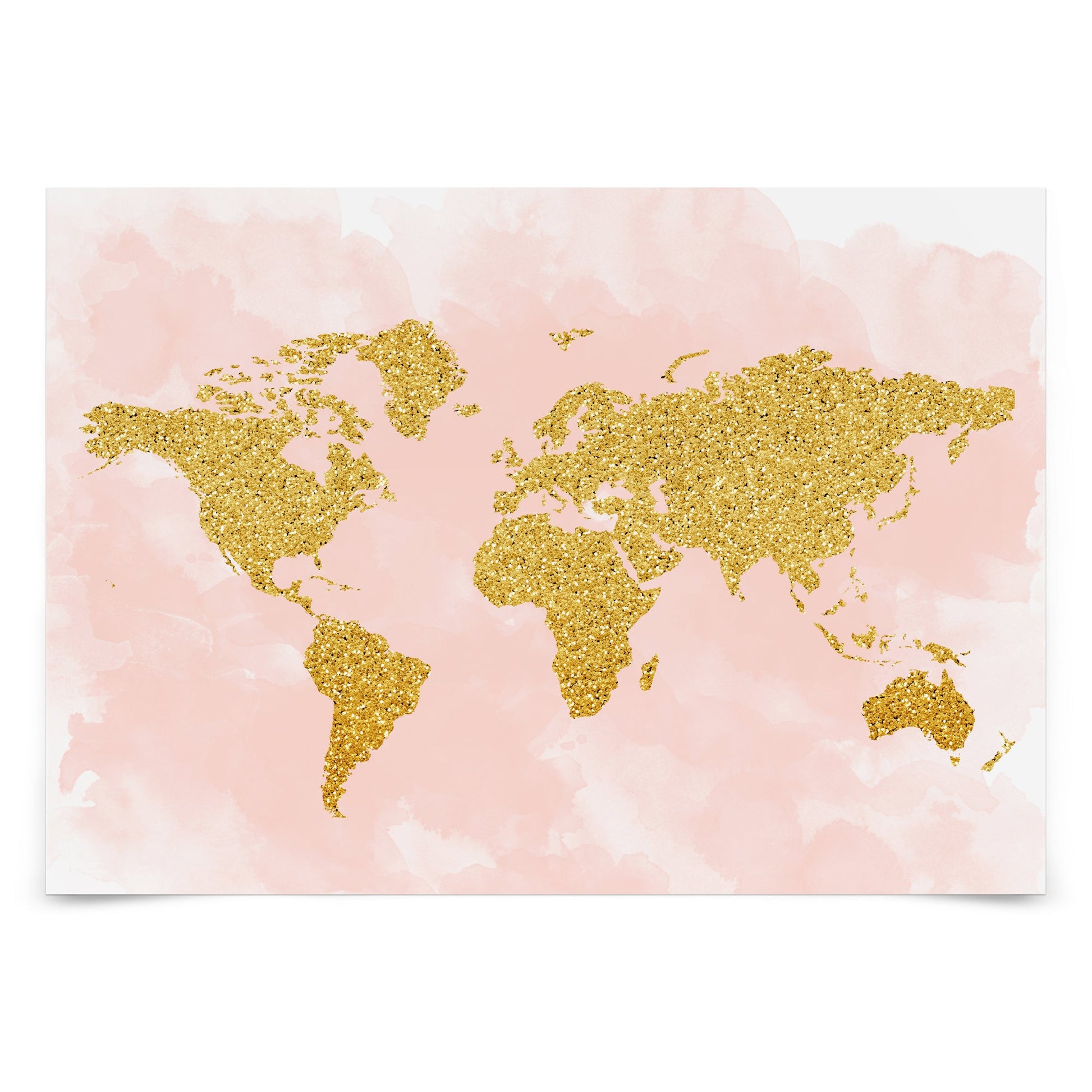 Peel & Stick Wall Mural - World Map 4 By Peach & Gold