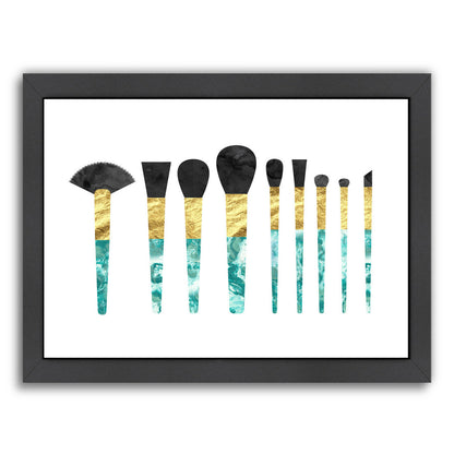 Marbled Brushes by Peach & Gold Framed Print - Americanflat