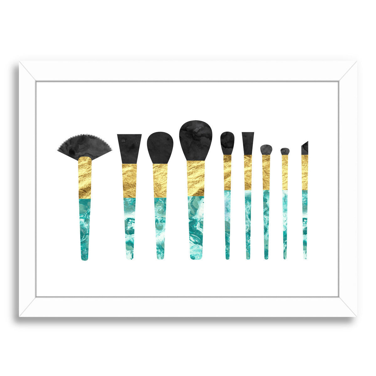 Marbled Brushes by Peach & Gold Framed Print - Americanflat