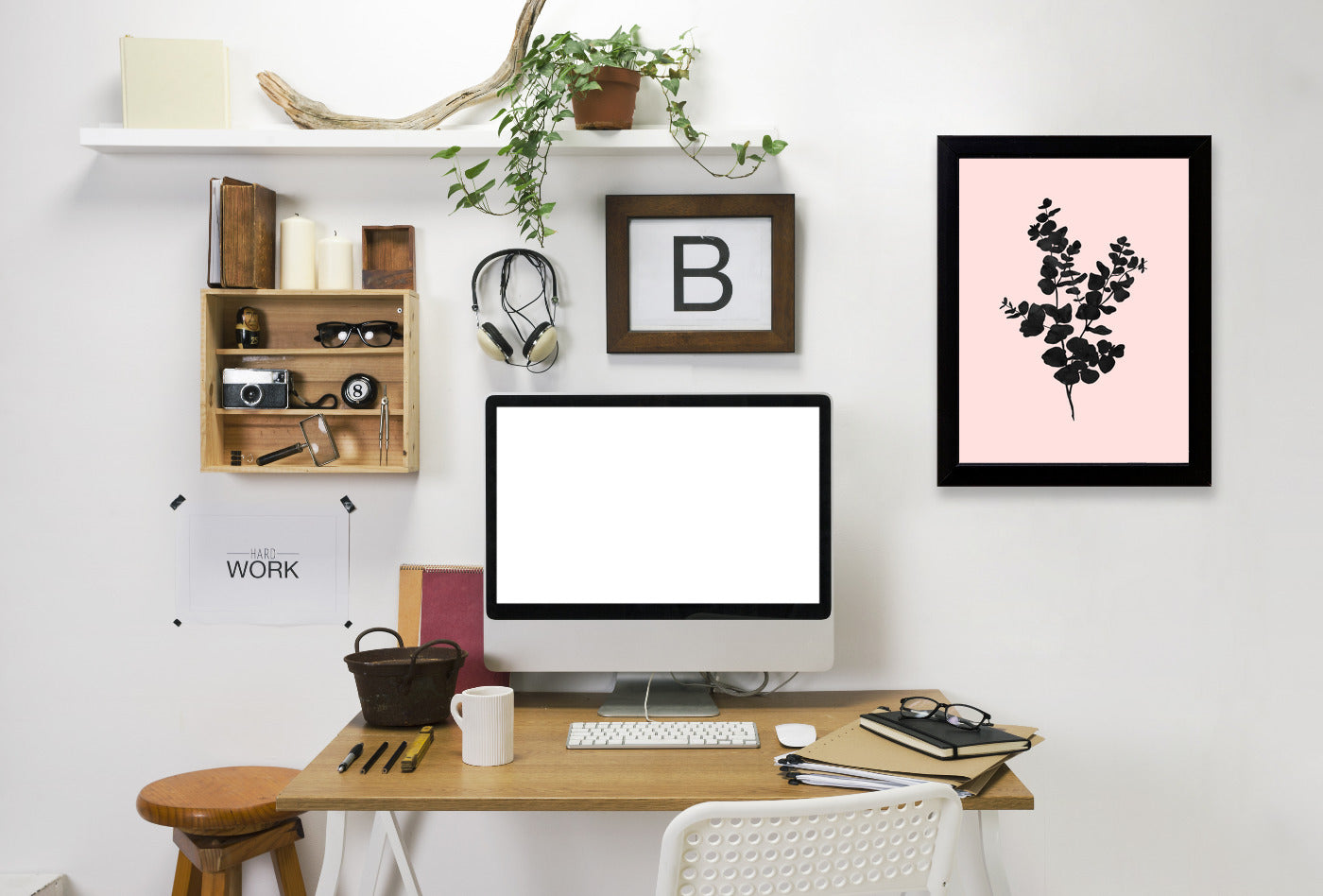 Pastel Branch by Peach & Gold Framed Print - Americanflat