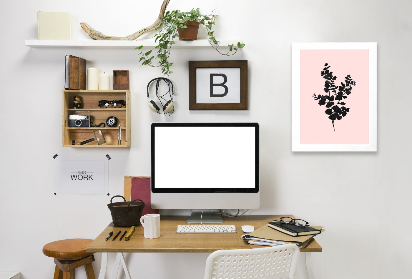 Pastel Branch by Peach & Gold Framed Print - Americanflat