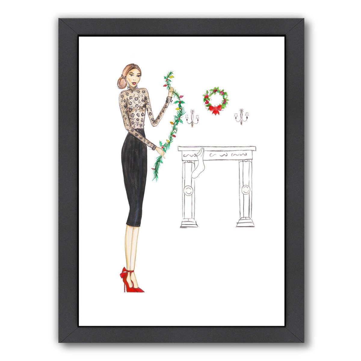 Black Lace by Alison B Framed Print - Americanflat