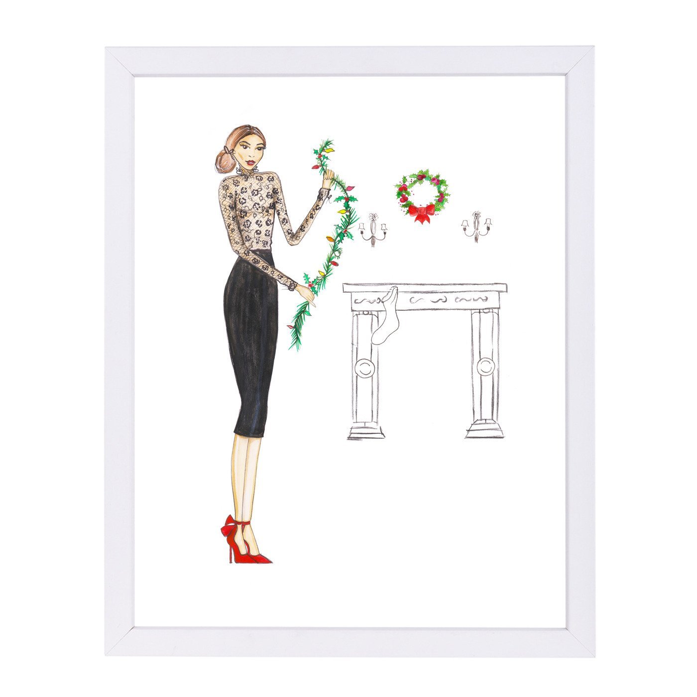 Black Lace by Alison B Framed Print - Americanflat