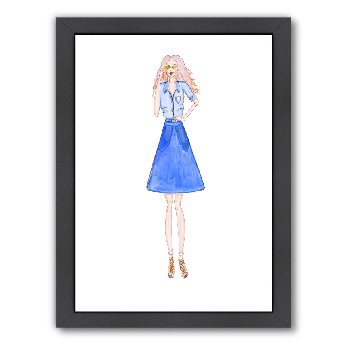 Double Denim by Alison B Framed Print - Americanflat