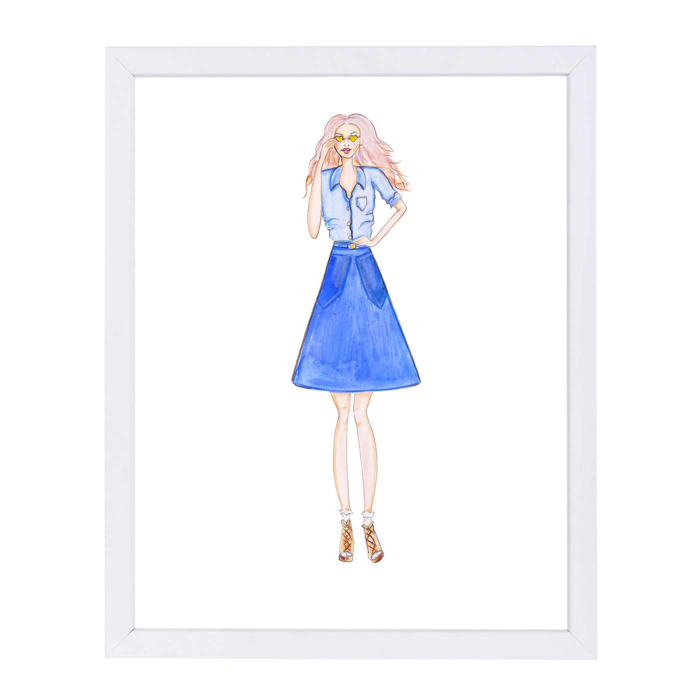 Double Denim by Alison B Framed Print - Americanflat