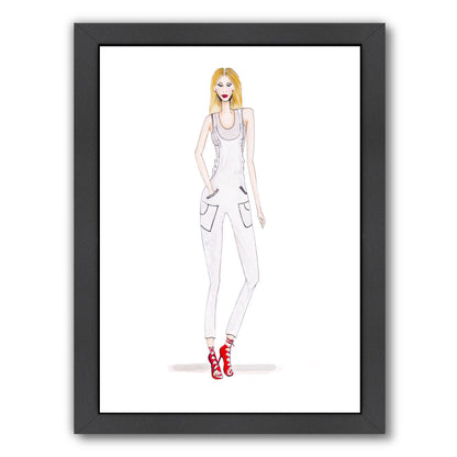 Dungarees White by Alison B Framed Print - Americanflat
