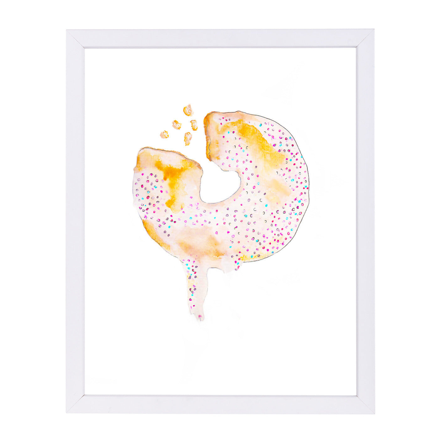 White Doughnut by Alison B Framed Print - Americanflat