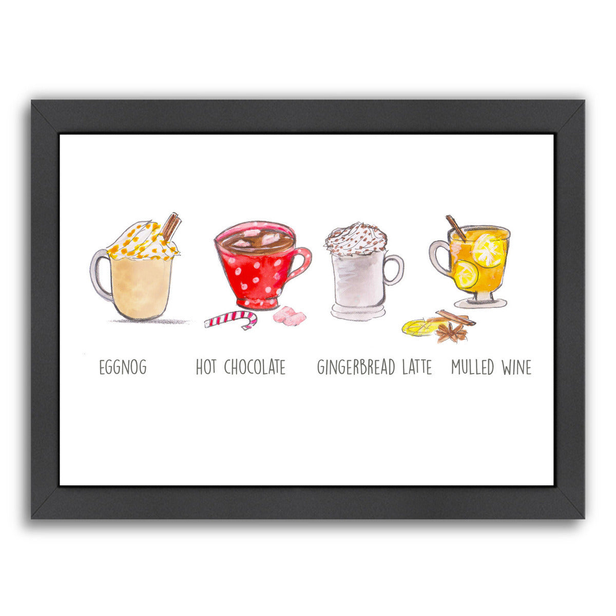 Xmas Drinks by Alison B Framed Print - Americanflat