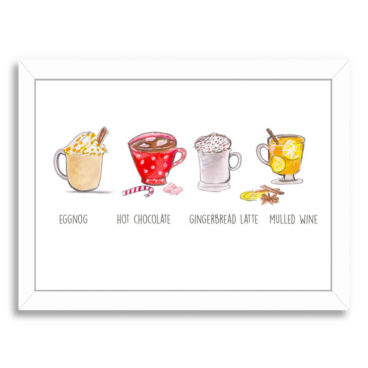 Xmas Drinks by Alison B Framed Print - Americanflat