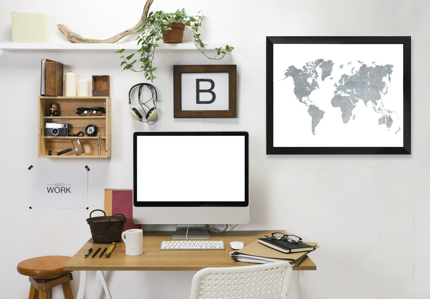 World Map1 by Ikonolexi Framed Print - Americanflat