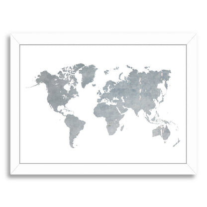 World Map1 by Ikonolexi Framed Print - Americanflat
