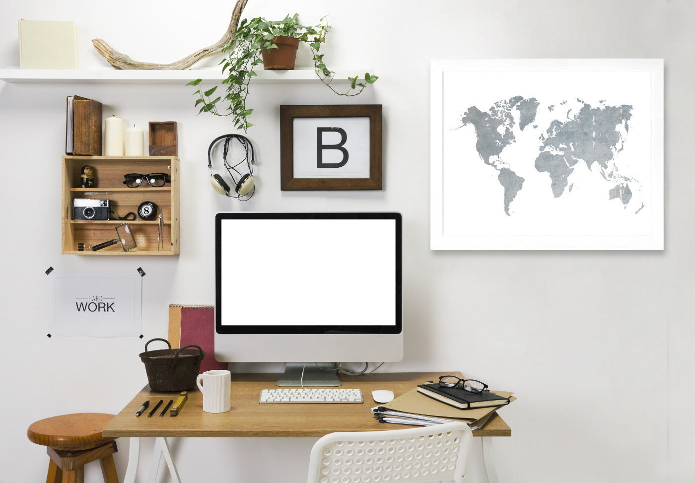 World Map1 by Ikonolexi Framed Print - Americanflat