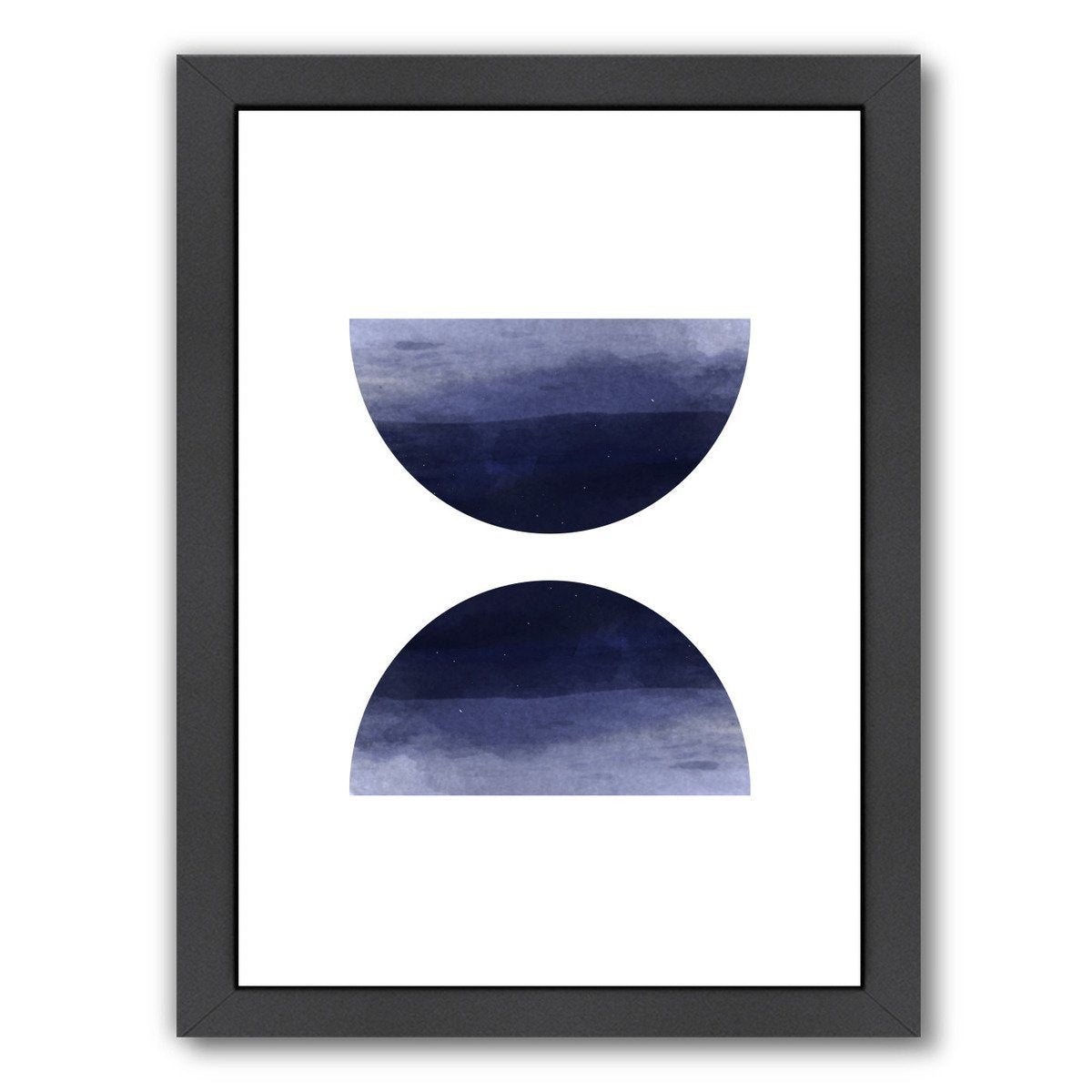 Blue Watercolor Circles by Ikonolexi Framed Print - Americanflat