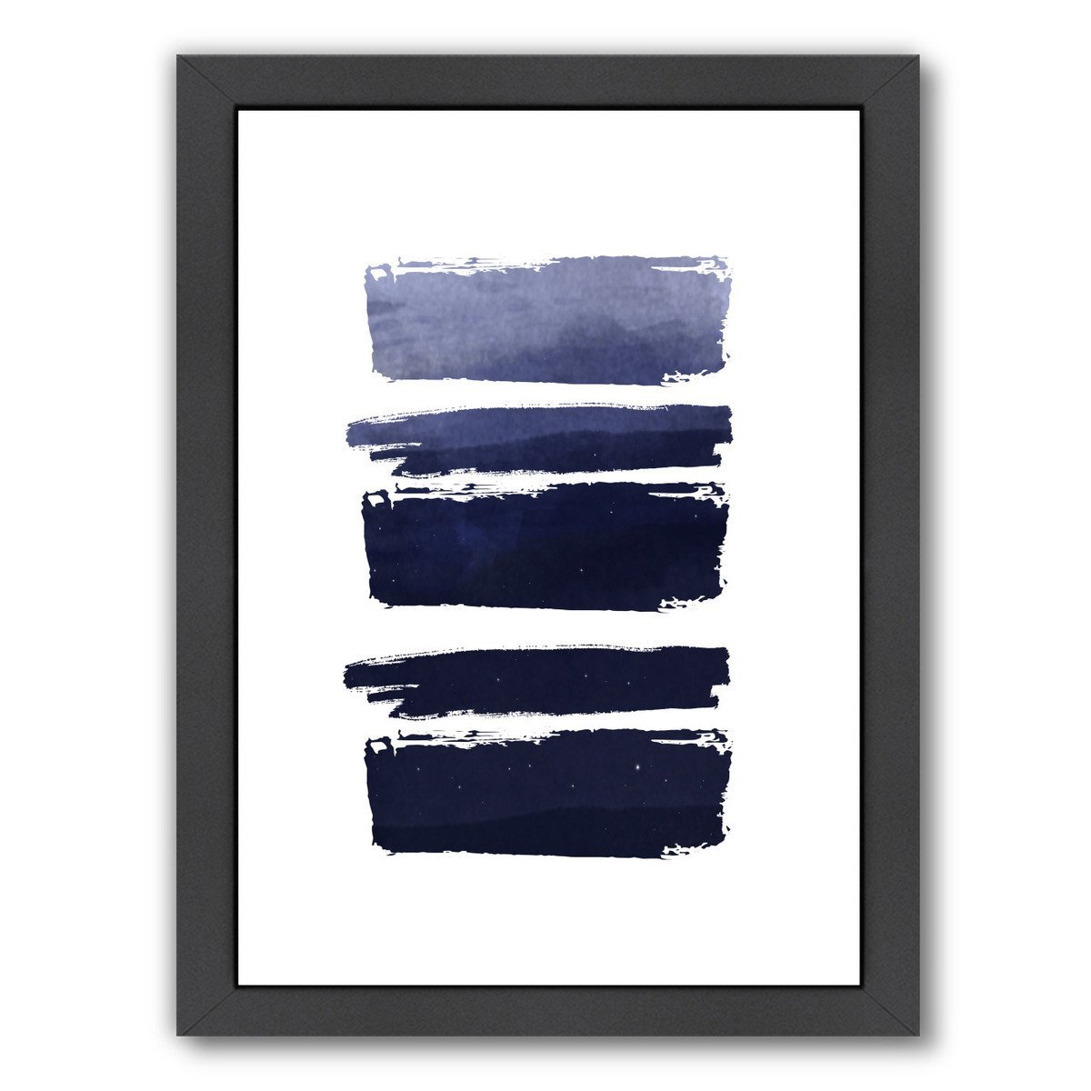 Blue Watercolor Strokes by Ikonolexi Framed Print - Americanflat