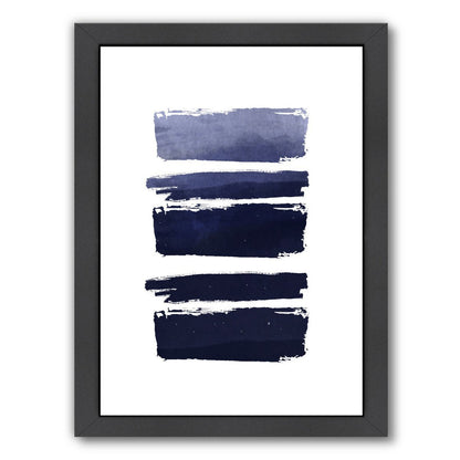 Blue Watercolor Strokes by Ikonolexi Framed Print - Americanflat