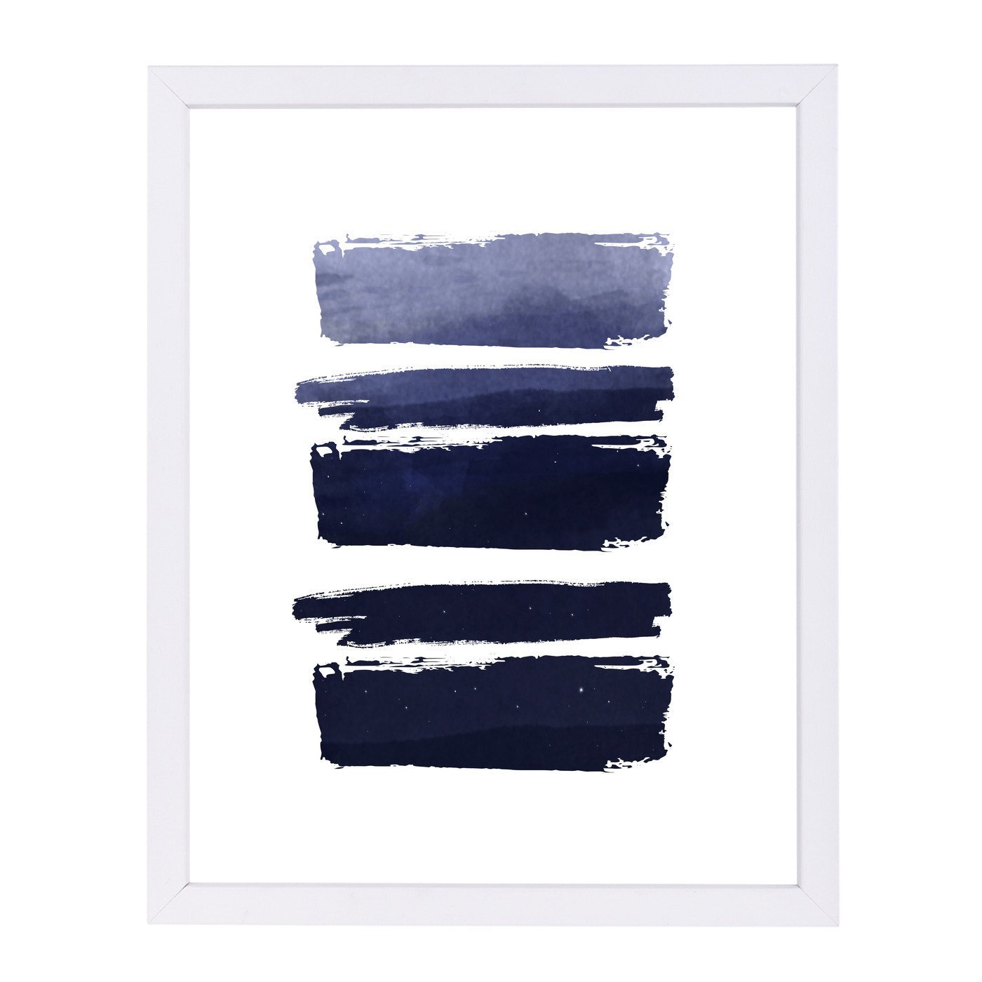 Blue Watercolor Strokes by Ikonolexi Framed Print - Americanflat