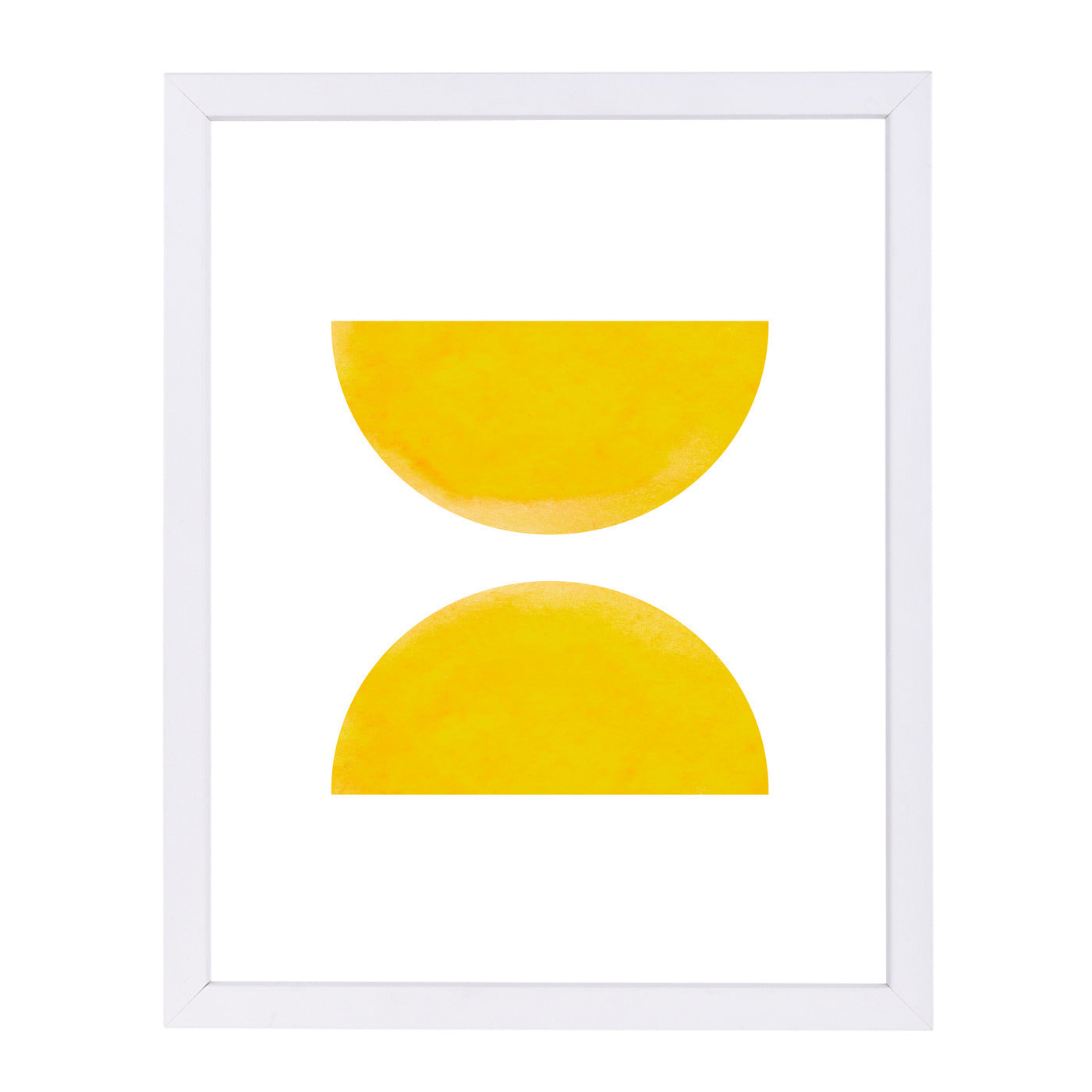 Watercolor Yellow Half Moon Circles by Ikonolexi Framed Print - Americanflat