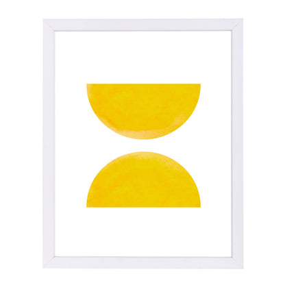 Watercolor Yellow Half Moon Circles by Ikonolexi Framed Print - Americanflat
