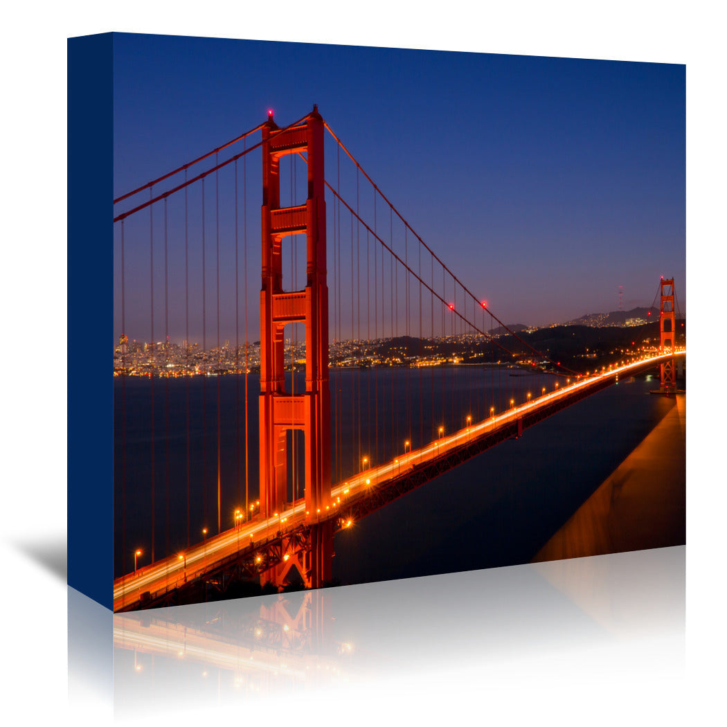 Golden Gate Bridge In The Evening By Melanie Viola Wrapped Canvas - Wrapped Canvas - Americanflat