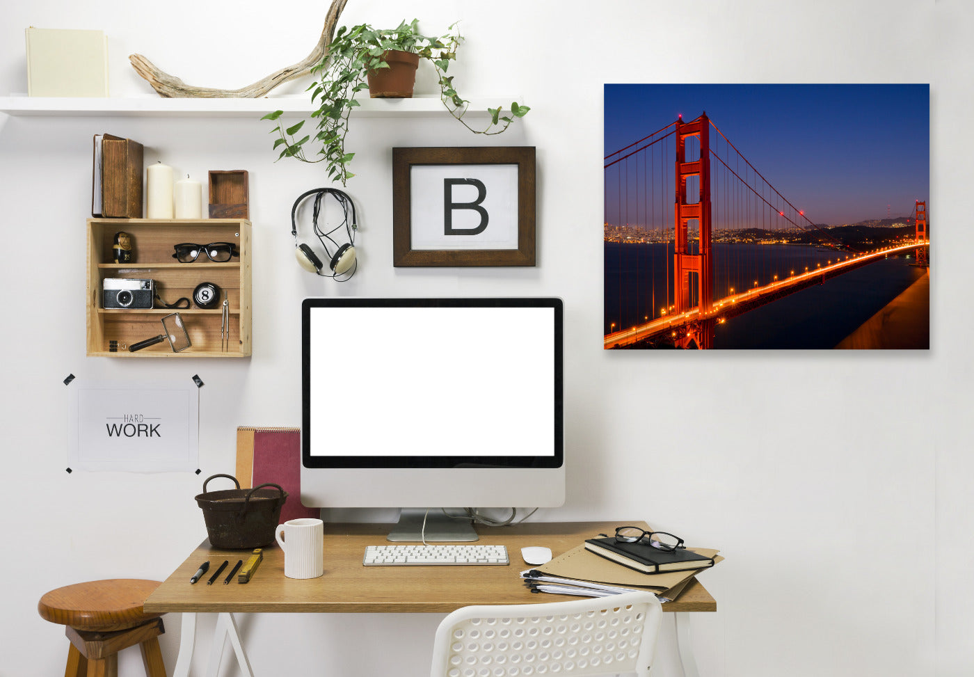 Golden Gate Bridge In The Evening By Melanie Viola Wrapped Canvas - Wrapped Canvas - Americanflat