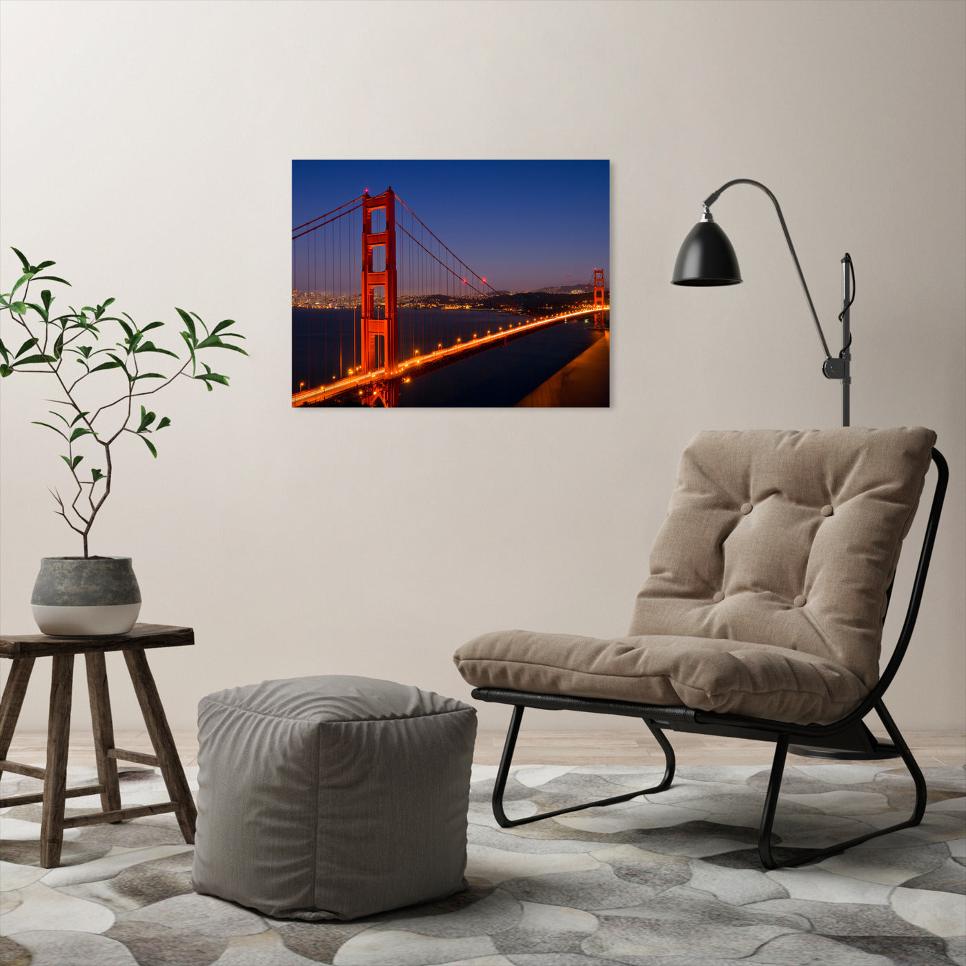 Golden Gate Bridge In The Evening By Melanie Viola Wrapped Canvas - Wrapped Canvas - Americanflat