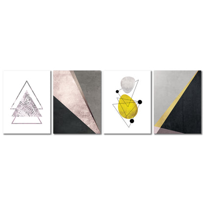Geometric Abstract by Pop Monica - 4 Piece Wrapped Canvas Gallery Wall Set - Art Set - Americanflat