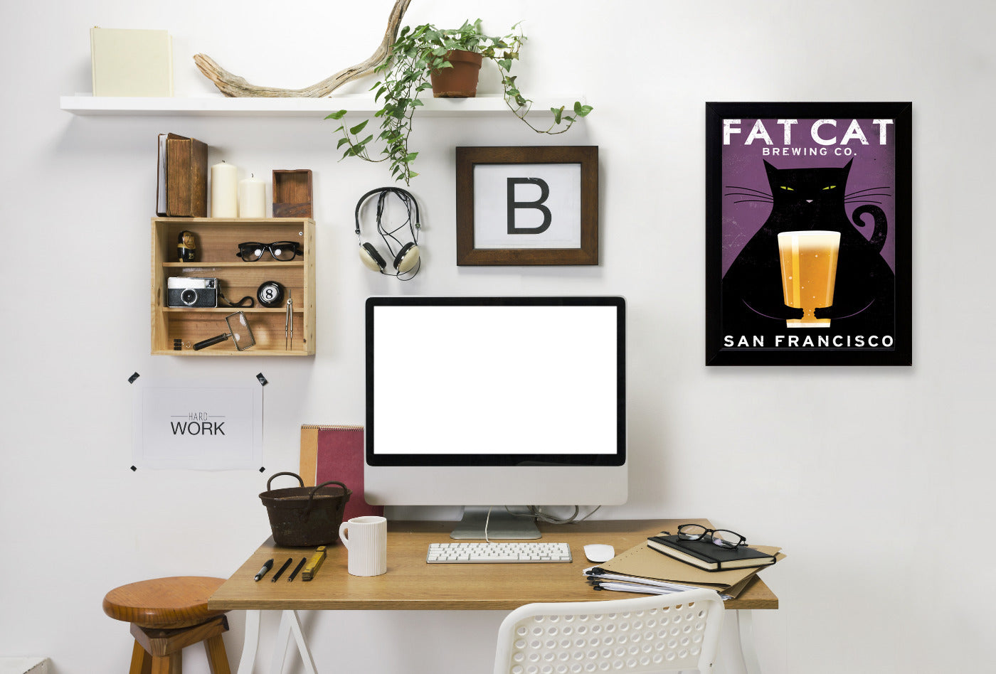 Cat Brewing by Wild Apple Framed Print - Americanflat