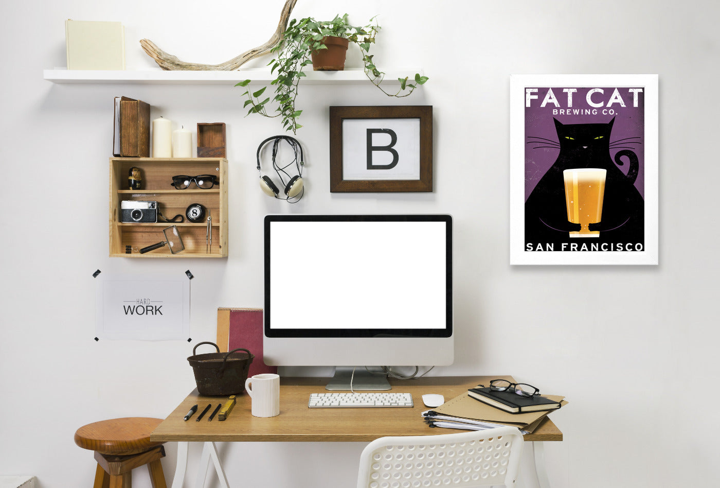 Cat Brewing by Wild Apple Framed Print - Americanflat