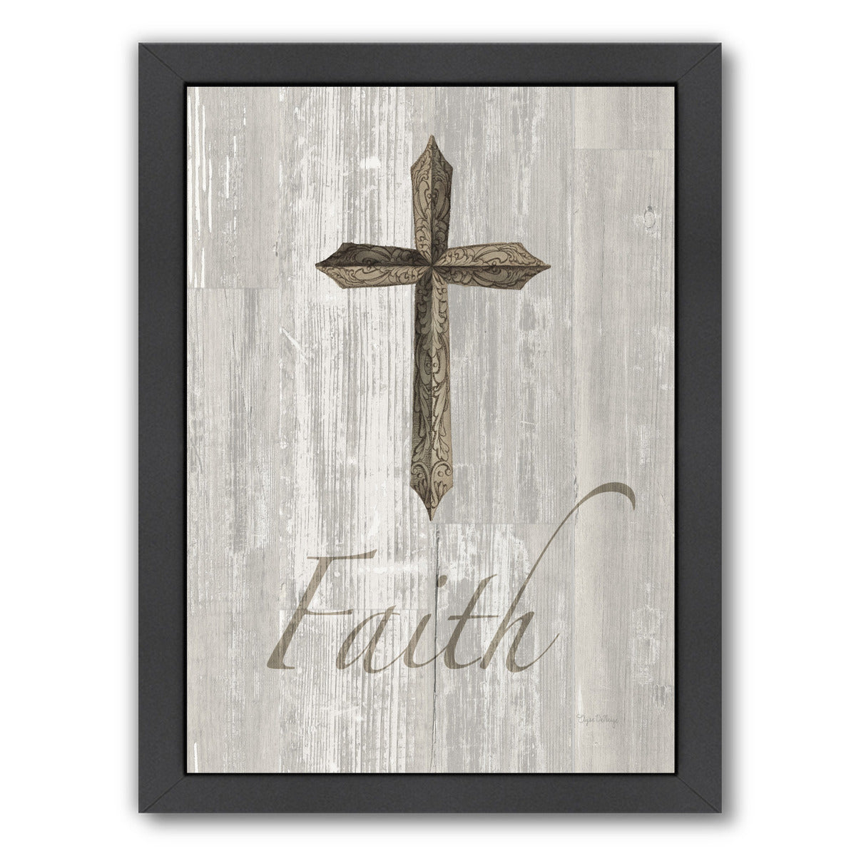 Words For Worship Faith On Wood by Wild Apple Framed Print - Americanflat