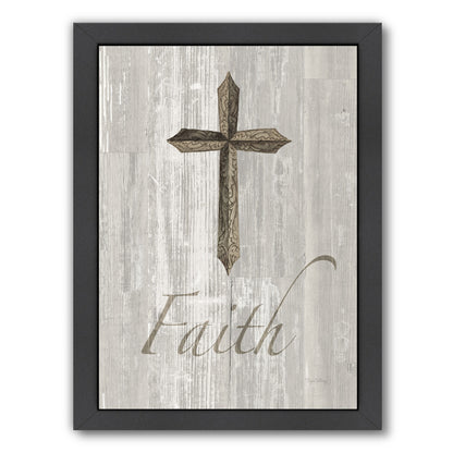 Words For Worship Faith On Wood by Wild Apple Framed Print - Americanflat